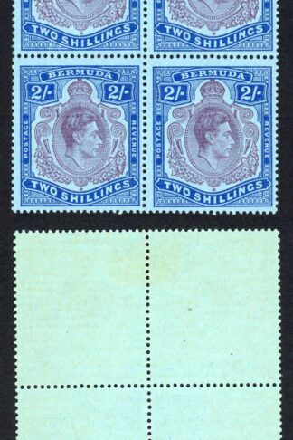 Bermuda SG116d 2/- Purple and Deep blue/pale blue 2 x U/M Cat 52+++ pounds
