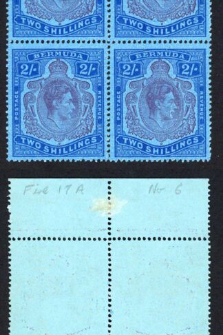 Bermuda SG116cf 2/- GASH in Chin U/M Cat 327 pounds