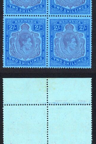 Bermuda SG116c 2/- Purple and Blue/deep blue U/M Cat 36 pounds
