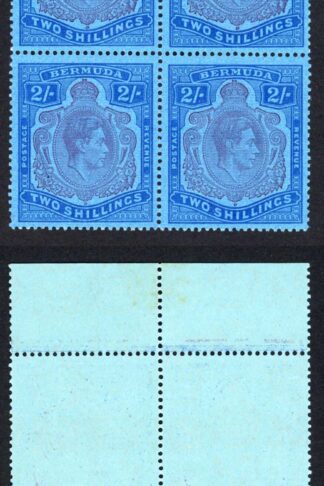 Bermuda SG116c 2/- Purple and Blue/deep blue U/M Cat 36 pounds