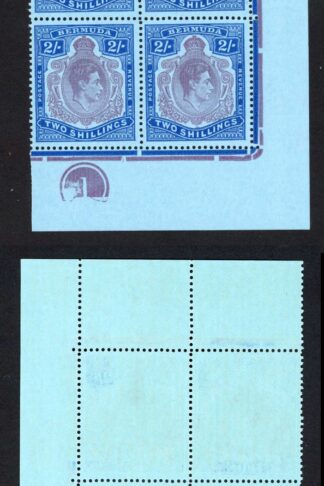 Bermuda SG116e 2/- Dull Purple and blue/Deep blue Perf 13 U/M Cat 130++ pounds