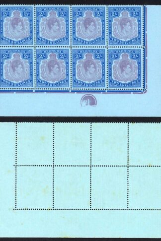 Bermuda SG116e 2/- Dull Purple and blue/Deep blue Perf 13 U/M Cat 104 pounds