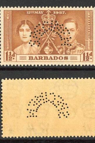 Barbados SG245s/7s Coronation Set PERF SPECIMEN U/M (toned) Cat 100 pounds