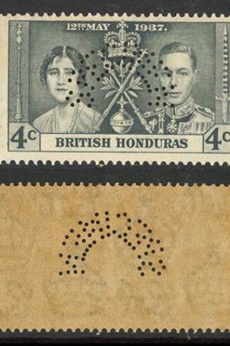 British Honduras SG147s/9s Coronation Set PERF SPECIMEN U/M (toned) Cat 100