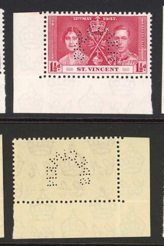 St Vincent SG146s/8s Coronation Set PERF SPECIMEN U/M Cat 80 pounds