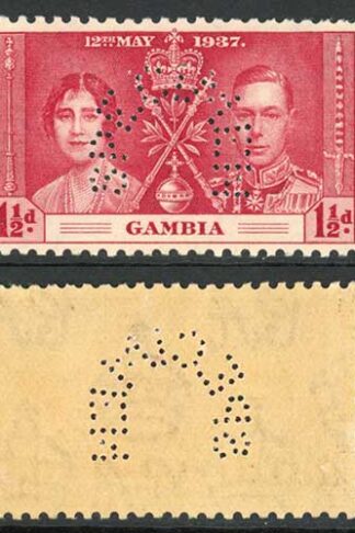 Gambia SG147s/9s Coronation Set PERF SPECIMEN (3d small thin) Cat 120 pounds