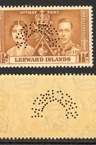 Leeward Is SG92s/4s Coronation Set PERF SPECIMEN 2 1/2d Corner added Cat 120
