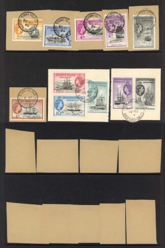 Falkland Is Dep SGG26/G40 1954 fine used on pieces Cat 140 pounds