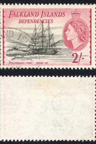 Falkland Is Dep SGG36 2/- Black and Carmine CDS Cat 20 pounds