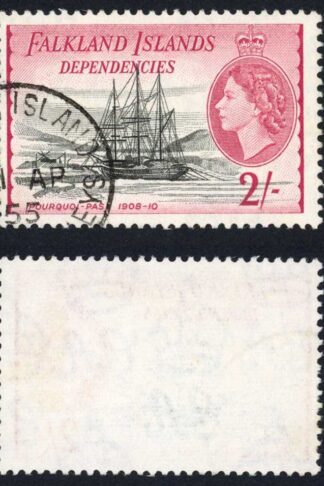 Falkland Is Dep SGG36 2/- Black and Carmine CDS Cat 20 pounds