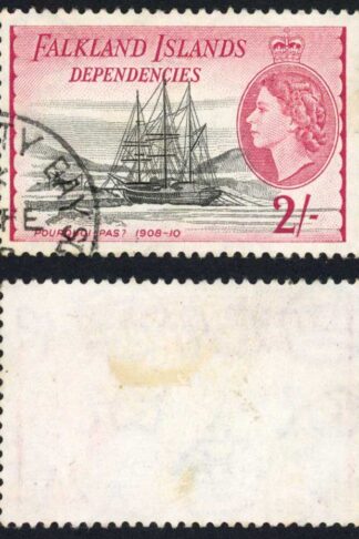Falkland Is Dep SGG36 2/- Black and Carmine CDS Cat 20 pounds