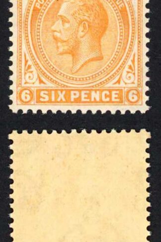Falkland Is SG78 6d (Pale) yellow-orange Wmk Script U/M