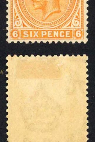 Falkland Is SG78 6d yellow-orange DAMAGED VALUE TABLET Wmk Script M/M