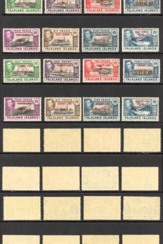 Falkland Is Dep SGA1/D8 Set of 32 Overprints U/M Cat 76 pounds