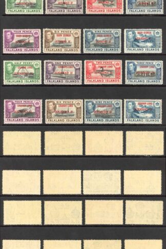 Falkland Is Dep SGA1/D8 Set of 32 Overprints U/M Cat 76 pounds