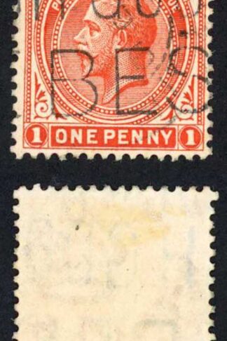 Falkland Is KGV 1d BRITISH GOODS ARE BEST Postmark