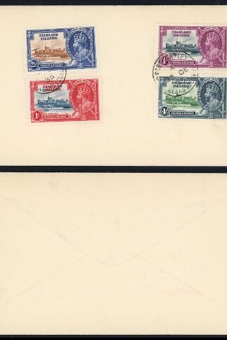 Falkland Is SG139/42 1935 Silver Jubilee CDS on an envelope Cat 16 pounds