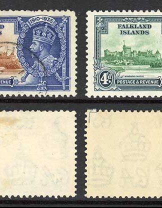 Falkland Is SG139/42 1935 Silver Jubilee Set mint and used Cat 16 pounds