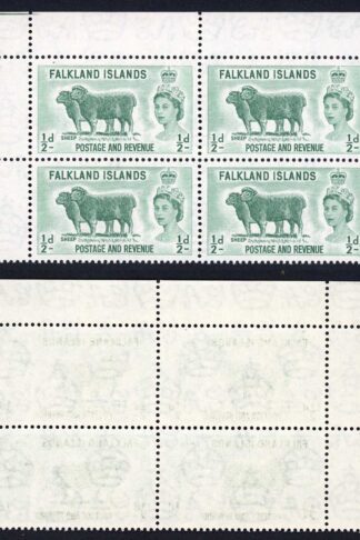 Falkland Is SG187 1/2d Sheep U/M Block