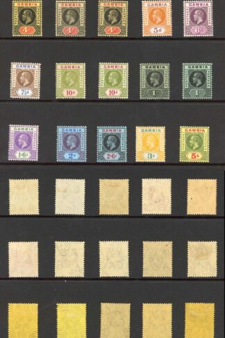 Gambia SG86/102 KGV Set Wmk Mult Crown All SG listed shades M/M Cat 342.85 pound