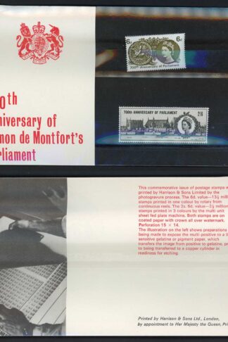 SG663-4 1965 700th Parliament Presentation Pack