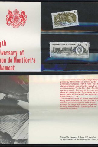 SG663-4 1965 700th Parliament Presentation Pack