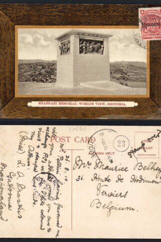 Rhodesia 1910 Picture postcard to Belgium