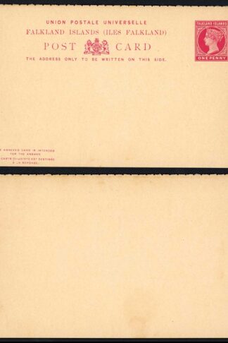 Falkland Is Heijtz P4 1d Reply Card Mint