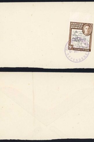 Falkland Is Dep SGG7a 9d Gap in 80th Parallel on part cover Cat 12 pounds