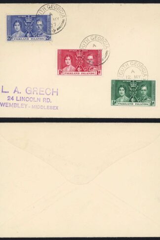 Falkland Is SGZ70/Z72 1937 Coronation set used in South Georgia