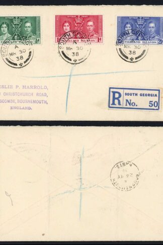 Falkland Is SGZ70/Z72 1937 Coronation set used in South Georgia