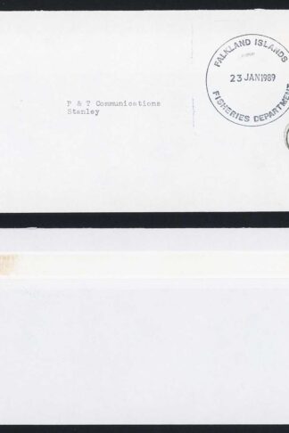 Falkland Is 1989 Falkland Is Fisheries Department prepaid envelope