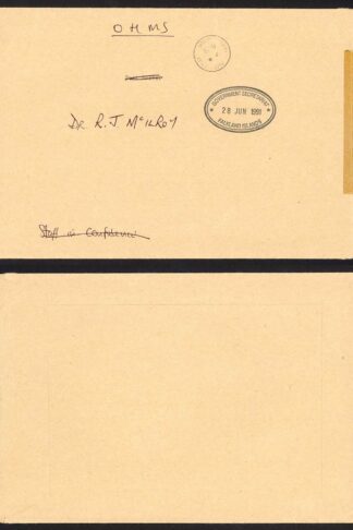 Falkland Is OHMS Government Secretariat Post Paid Cover