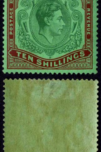 Bermuda SG119 10/- Green and Deep red/pale emerald green M/M Cat 325 pounds