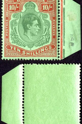 Bermuda SG119d 10/- Deep Green and Dull red/green U/M Cat 75 pounds