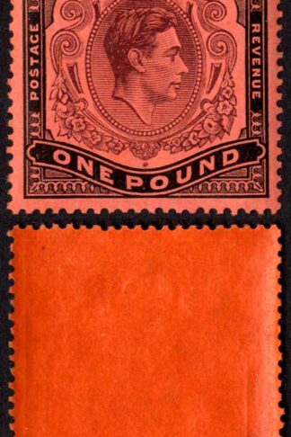 Bermuda SG121c One Pound Deep Reddish Purple and black/pale red U/M Cat 60 pound