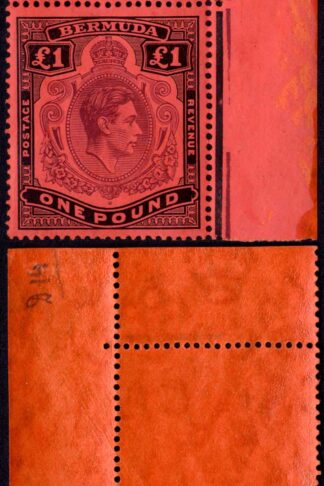 Bermuda SG121 One Pound Purple and Black/red U/M Cat 300 pounds