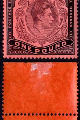Bermuda SG121b One Pound Pale purple and black/pale red U/M Cat 70 pounds