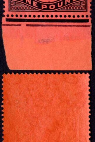Bermuda SG121b One Pound Pale purple and black/pale red U/M Cat 70 pounds
