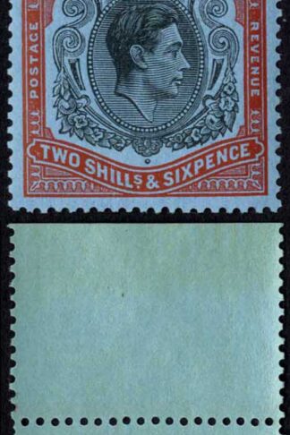 Bermuda SG117d 2/6 Black and red/pale blue Perf 13 U/M Cat 18 pounds