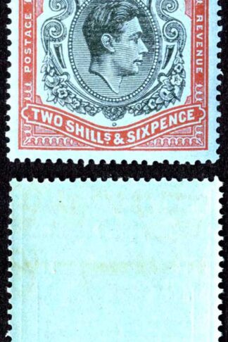 Bermuda SG117b 2/6 Black and Red/pale blue Block U/M Cat 18 pounds