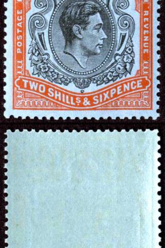 Bermuda SG117c 2/6 Black and orange-red Perf 13 U/M Cat 15 pounds