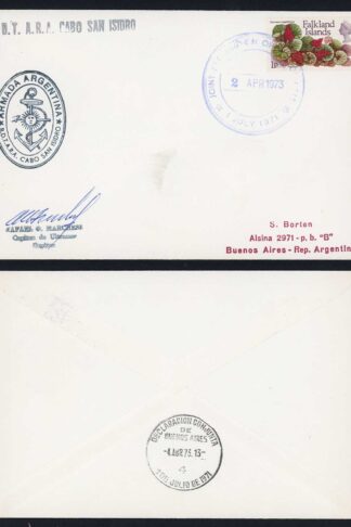 Falkland Is 1973 cover to Argentina Joint Declaration of Buenos Aires