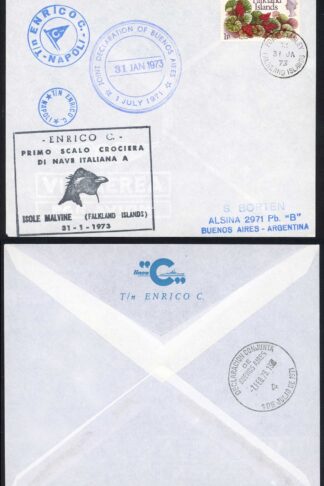 Falkland Is 1973 Port Stanley to Argentina Joint Declaration of Buenos Aires