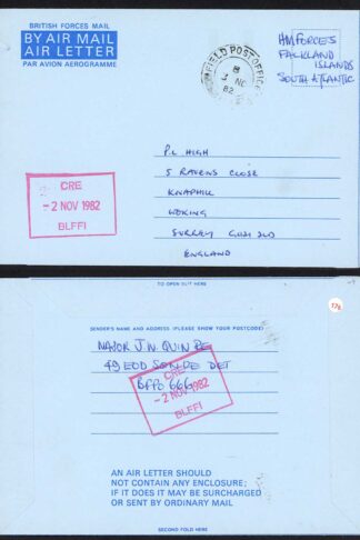 Falkland Is 3 November 1982 HM Forces Falkland Is South Atlantic