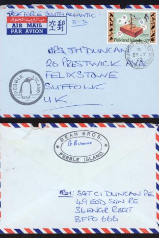 Falkland Is 29 July Task Force South Atlantic in manuscript Pebble Island Hands