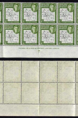 Falkland Is Dep SGG9/b THIN Map 1/2d Bottom 2 Rows inc Dot on T x5 U/M Cat 87.50