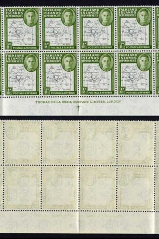 Falkland Is Dep SGG9/b THIN Map 1/2d Bottom 2 Rows inc Dot on T x5 U/M Cat 87.50