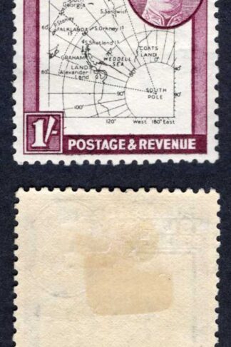 Falkland Is Dep SGG16 THIN Map 1/- Re-entry at 50 degrees S and 53 degrees W