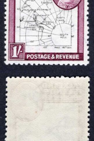 Falkland Is Dep SGG16 THIN Map 1/- Re-entry at 50 degrees S and 53 degrees W